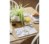 Ulster Weavers 'Dog Days' Animal Print Printed MDF Placemat (4 Pack) in Grey Ulster Weavers Grey