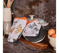 Microwave Oven Mitts - Pair Ulster Weavers Dog Days 100% Cotton Grey