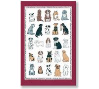 Ulster Weavers - All Dogs Tea Towel (74 x 48cm) - 100% Cotton - Washable - Dogs Dish Cloths/Dish Towel with Red Bones Border - Kitchen Accessories & Decor with Dog Theme - Dog Lovers Gifts
