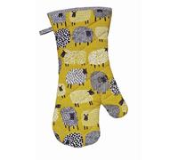 Dotty Sheep Single Oven Glove Yellow, Black and White