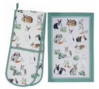 Ulster Weavers Double Oven Gloves & Tea Towel Sets Beekeeper Dotty Sheep Rooster