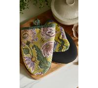 Ulster Weavers 'Emmeline' Floral Print Pair of Micro Mitts in Green Ulster Weavers Green