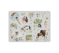Ulster Weavers - Farm Animals Place Mats for Table - 4x Pieces (21 x 29 x 0.5cm) - Farm Printed Cork Placemats Set of 4 - Kitchen Accessories - Table Mats with Sheep, Cow, Pig & Chicken - Farm Gifts