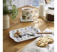 Ulster Weavers - Farm Animals Serving Food Tray (21 x 14 x 2cm) - Dishwasher Safe - Plastic Serving Tray - Kitchen Accessories - Cow, Pig & Chicken Serving Tray/Dinner Tray/Tea Tray in White