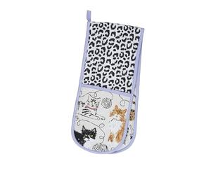 Ulster Weavers - Feisty Cats Double Oven Gloves (88 x 18cm) - 100% Cotton - Cat & Leopard Print Oven Gloves Heat Resistant - Washable - Leopard Oven Gloves - Cat Kitchen Accessories - Cat Lovers Gifts