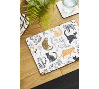 Ulster Weavers 'Feline Friends' Animal Print Printed MDF Placemat (4 Pack) in Cream Ulster Weavers Cream