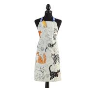 Ulster Weavers Apron 'Feline Friends' Animal Print 100% Cotton Grey One Size