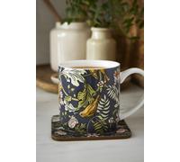Ulster Weavers 'Finch & Flower' Animal Print New Bone China Mug in Navy Ulster Weavers Navy