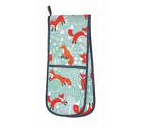 Ulster Weavers 'Foraging Fox' Animal Print Double Oven Glove in Blue Ulster Weavers Blue