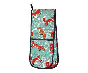 Ulster Weavers Foraging Fox Double Oven Glove Blue
