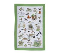 'Garden Birds' Animal Print 100% Cotton Tea Towel Ulster Weavers Green One Size