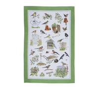 Ulster Weavers Garden Birds Tea Towel 48 x 74cm - Green 100% Cotton Kitchen Towel with Bird Print, Floral Garden Design and Country Kitchen Style