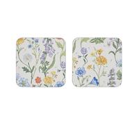 Ulster Weavers - Garden Flowers Coasters - Durable 100% Cork - Coasters Set of 4 Pieces - Size 10.5 x 10.5 x 0.5cm - Meadow Coaster Set for Drinks/Cups/Mugs - Kitchen Gifts - Kitchen Accessories