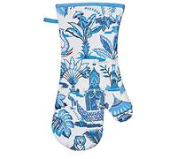 'India Blue' Graphic Print Gauntlet Oven Glove Ulster Weavers Blue One Size