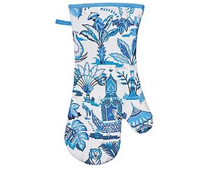 Ulster Weavers Gauntlet Single Oven Glove - India Blue (100% Cotton Outer; 100% Polyester wadding; CE marked, Blue)