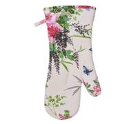 'Madame Butterfly' Animal Print Gauntlet Oven Glove Ulster Weavers Green One Size