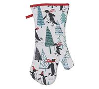Ulster Weavers Gauntlet Single Oven Glove - Penguins on Ice (100% Cotton Outer; 100% Polyester wadding; CE marked, Red)
