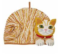 'Ginger Cat' Animal Print Shaped Tea Cosy Ulster Weavers Orange One Size