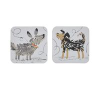 Ulster Weavers - Grey Dog Coasters - Durable 100% Cork - Coasters Set of 4 Pieces - Size 10.5 x 10.5 x 0.5cm - Dogs Themed Coaster Set for Drinks/Cups/Mugs - Dog Lovers Gifts - Kitchen Accessories