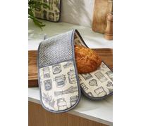 Ulster Weavers 'Herbs & Spices' Food Print Double Oven Glove in Grey Ulster Weavers Grey