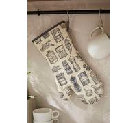 Ulster Weavers 'Herbs & Spices' Food Print Gauntlet Oven Glove in Grey Ulster Weavers Grey