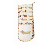 Ulster Weavers Hot Dog Cotton Double Oven Gloves - With Fun, Retro Sausage Dog Hand Drawn Design - 100% Cotton, Double Oven Mitts - Cooking Gifts for Bakers & Chefs - Homeware & Kitchenware Range