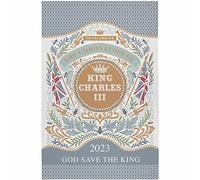 Ulster Weavers King Charles III Coronation 100% Cotton Tea Towel - Multicoloured - Limited Edition, Approx. 48 x 74 cms - Traditional Floral Embroidered