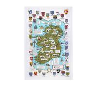 Ulster Weavers Map & Crests Of Ireland Irish Heritage 100% Cotton Tea Towel