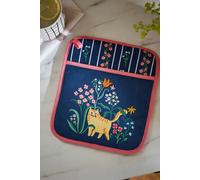 Ulster Weavers 'Marmalade Meadow' Playful Cat Print 100% Cotton Pot Mitt in Navy Ulster Weavers Navy