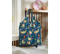 Ulster Weavers 'Marmalade Meadow' Playful Cat Print Polyester Packable Bag in Navy Ulster Weavers Navy One Size