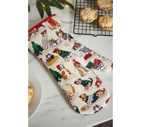 Ulster Weavers 'Merry Mutts' Festive Print Gauntlet Oven Glove in Natural Ulster Weavers Natural