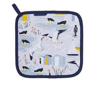 Ulster Weavers - Nautical Theme Pot Mat/Pot Holder (21 x 21cm) - 100% Cotton - Cotton Trivet with Beach Huts & Sailing Boats - Seashore Pot Mat - Coastal Trivets for Hot Pans - Kitchen Accessories