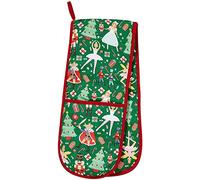 Ulster Weavers Nutcracker Christmas Princess Soldier Fairy Mouse Candy Canes Kitchen 100% Cotton Red Green Padded Double Oven Gloves