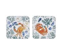 Ulster Weavers - Ocean Sea Animals Coasters - Durable 100% Cork - Coasters Set of 4 Pieces - Size 10.5 x 10.5 x 0.5cm - Crab Coaster Set for Drinks/Cups/Mugs - Kitchen Gifts - Kitchen Accessories