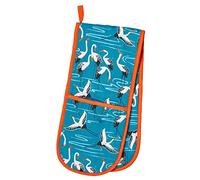 Ulster Weavers Double Oven Glove - Cranes (100% Cotton Outer; 100% Polyester wadding; CE marked, Blue)