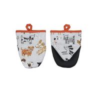Ulster Weavers - Polka Dots & Dogs Microwave Oven Mitts (18 x 14.5cm) - 100% Cotton - 1x Pair - Dog Oven Glove Heat Resistant - Dog Themed Oven Glove - Kitchen Accessories - Dog Lovers Gifts