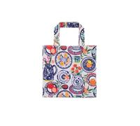 Ulster Weavers PVC Bag - Durable 100% Cotton with Wipe Clean Coating and Polyester Lining, Everyday Use, Easy to Clean, Sturdy Construction, Small, Mediterranean Plates, Multicolour