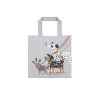 Ulster Weavers PVC Bag - Durable 100% Cotton with Wipe Clean Coating and Polyester Lining, Everyday Use, Easy to Clean, Sturdy Construction, Small, Animal Theme, Dog Days, Grey