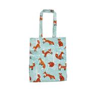 Ulster Weavers PVC Bag - Durable 100% Cotton with Wipe Clean Coating and Polyester Lining, Everyday Use, Easy to Clean, Sturdy Construction, Medium, Animal Theme, Foraging Fox, Blue