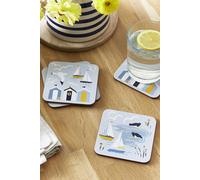 Ulster Weavers 'Seashore' Animal Print Printed MDF Coasters (4 Pack) in Blue Ulster Weavers Blue