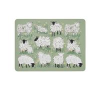 Ulster Weavers - Sheep Place Mats for Table - 4x Pieces (21 x 29 x 0.5cm) - Sheep Placemats Set of 4 - Sheep Kitchen Accessories - Green Table Mats with Sheep - Sheep Gifts - Farm Animals Placemats