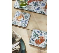 Ulster Weavers 'Shellfish' Animal Print Printed MDF Coasters (4 Pack) in Green Ulster Weavers Green