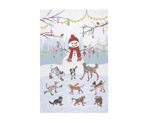 Ulster Weavers Snowman & Pets Christmas Tea Towel, Cotton Kitchen Towel, Festive Cat & Dog Print, 74 x 48cm, for Pet Lovers
