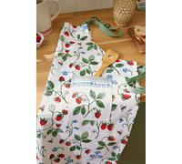 Ulster Weavers 'Strawberry Patch' Strawberry Print 100% Cotton Apron in White Ulster Weavers White