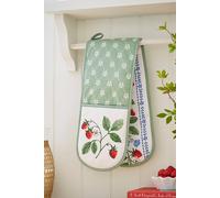 Ulster Weavers 'Strawberry Patch' Strawberry Print 100% Cotton Double Oven Glove in Green Ulster Weavers Green