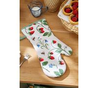 Ulster Weavers 'Strawberry Patch' Strawberry Print 100% Cotton Gauntlet Oven Glove in Green Ulster Weavers Green