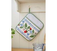 Ulster Weavers 'Strawberry Patch' Strawberry Print 100% Cotton Pot Mitt in Cream Ulster Weavers Cream