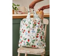 Ulster Weavers 'Strawberry Patch' Strawberry Print Polyester Packable Bag in Cream Ulster Weavers Cream One Size