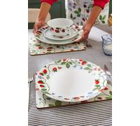 Ulster Weavers 'Strawberry Patch' Strawberry Print Porcelain Dinner Plate in White Ulster Weavers White