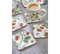 Ulster Weavers 'Strawberry Patch' Strawberry Print Printed MDF Coasters (4 Pack) in White Ulster Weavers White